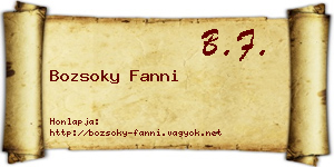 Bozsoky Fanni névjegykártya