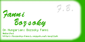 fanni bozsoky business card